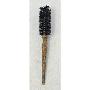 Vintage Goody Micro Mini‎ Round Bristle Hair Brush Used Faux Wood